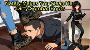 Boot Gagging Domination - Nataly Makes You Clean Her Dirty Combat Boots