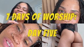 7 Days Of Worship: Day 5- Ebony Femdom Goddess Rosie Reed Slave Training Worship Conditioning- standard definition