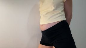 Licking the anus of a beautiful woman at different stages of pregnancy