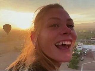 Date Night - Risky Sunrise Sex (that babe swallows) over pyramids in an air balloon - Sammmnextdoor