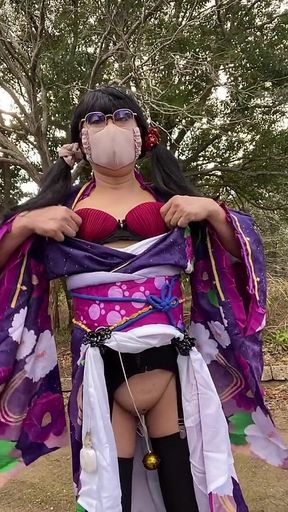 No. 104: the Phantom Kimono Beauty Appearing in the Winter Countryside: a Crossdresser Walks Through the Sunlit Glade Part 1