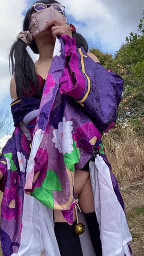 No. 104: the Phantom Kimono Beauty Appearing in the Winter Countryside: a Crossdresser Walks Through the Sunlit Glade Part 1