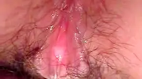 Awesome babe is demonstrating her hairy love tunnel