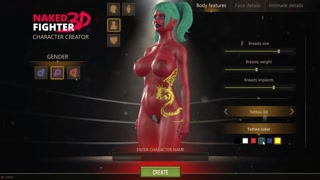 Naked Fighter 3D [SFM Hentai game] wrestling mixed sex fight with giant tattooed red skin girl