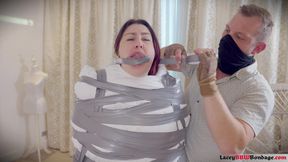 Lacey - Mummified with Blankets and Gagged Self Orgasms