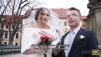 Cuckolded teen bride watches as cameraman pays for Czech couple's wedding
