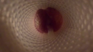 Fucking a Fleshlight! View from inside the sextoy
