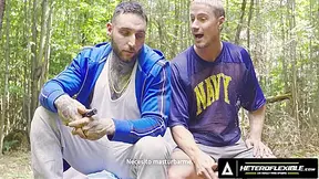 Curious Str8 Hunks Skyy Knox & Tony Dangelo Fuck In The Woods - Spanish Subtitles