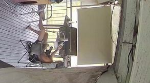Backdeck masturbating to porn