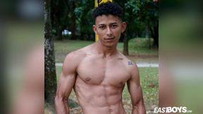 Fantastic Latino boy Marcus Brown with ripped muscles