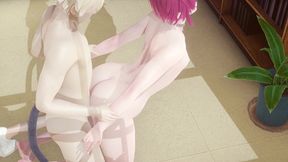 yaoi femboy - rosa elf femboy fucked by cat boy - sissy crossdress japanese asian manga anime game porn