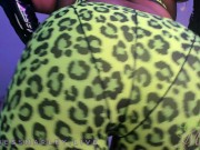 Ebony Goddess Teases Her Curves In Black PVC Gloves and Spandex