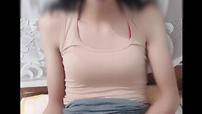 Oriental trap handjob after work