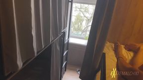 Dorm room twink hand job