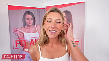 Skinny newcomer Addison Vodka gets creampied at the gym