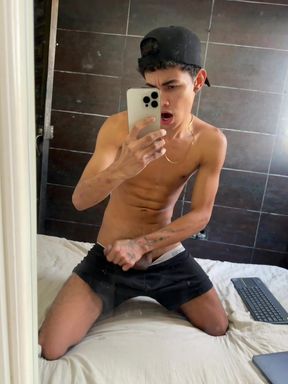 Touching My Big Young Latino Boy Cock