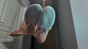 Ruslana In Red Dress Sits On A Swing And Massages Doctor Strange’s Dick - Tan Pantyhose And Semi Ballet - Full