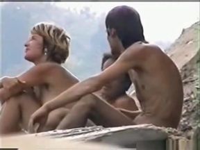 Voyeur tapes an old man sharing his wife with a young bull at the beach