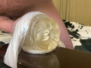 Intense Guy Orgasm while Fucking Fleshlight with Moans and Dirty Talk until Big Cumshot - 4K