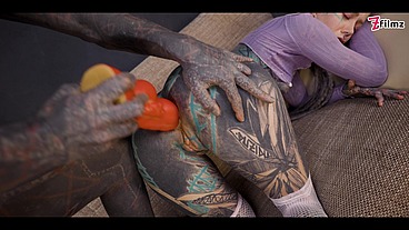 Tattoo Girl get ASS fucked with MACHINE - DP, gape, ANAL, prolapse, real orgasm - goth, punk, alt porn - ZF010