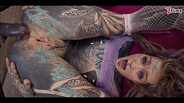 Tattoo Girl get ASS fucked with MACHINE - DP, gape, ANAL, prolapse, real orgasm - goth, punk, alt porn - ZF010