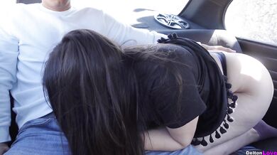 We were very horny and had sex in the car - Ass sucking and risky sex