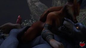 Gay Werewolf Footjob in Wild Animation