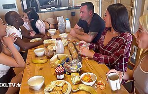 Orgy in a chalet in the mountains