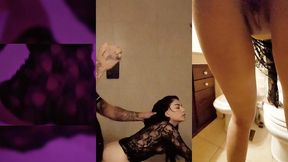 unfaithful girl cheats on her boyfriend at a costume party without him realizing it