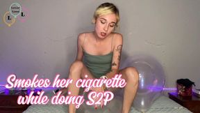 REGINA SMOKES HER CIGARETTE WHILE DOING SIT2POP!