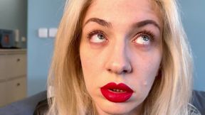Blonde plays with her eyes