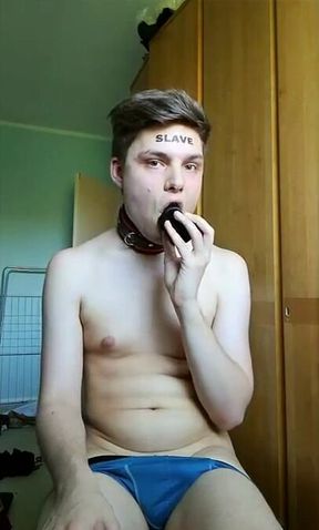 Anal Chastity: Ass-to-Mouth BDSM with a Twink Amateur