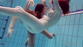 Super Hot Underwater Girls Stripping And Masturbating