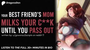 Best friend's mom deep throats and creampies your cock