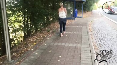 Pee at the public bus stop