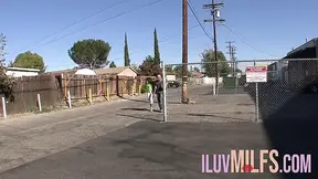 Petite Black COUGAR gets her small tits fucked by a huge black cock