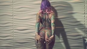 Tattooed Beauty Strips Naked