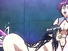 Bondage hentai vibrating her ass and pussy