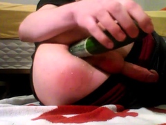 Amateur Twink Playing with Cucumber