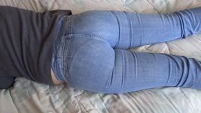 I Pull Down My Stepmother's Jeans, Masturbate with Her Ass and Give Her Lots of Cumshots
