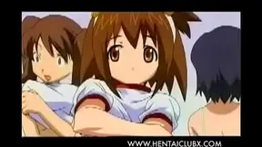 Busty Anime Girls Tempt a Horny Monster in Sweaty Locker Room Fun
