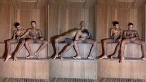 punheta na sauna com o dotado - parte i