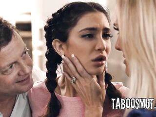 Teen Stepdaughter Have 3-some With Stepmom And Stepdad