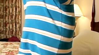 Young gay Christian Taylor wanks off before eating cum solo