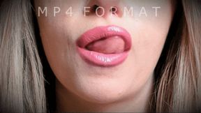 Glossy Lips Blowing Bubbles (HD) MP4