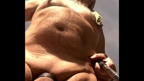 Bare Big Belly Bear with cockring