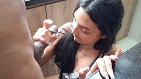 My Stepsister Sucks My Cock in the Kitchen