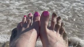 Waves Crashing on Size 16 Feet & Legs