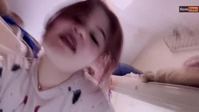 Exciting Train Adventure Ends with a Public Blowjob and Cumshot