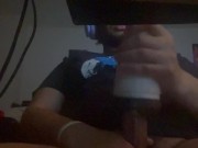 You Watch Me Jerk My Hard Thick Cock from Under My Desk | BEAUTIFUL CUMSHOT